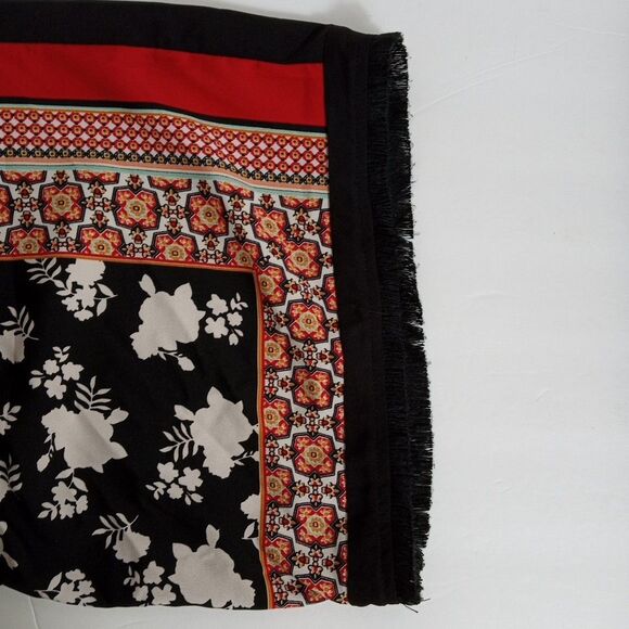 CHICOS 2 Kimono Sleeve Patchwork Zip Front Blouse Sz  L Geometric Floral Boho - Picture 11 of 12